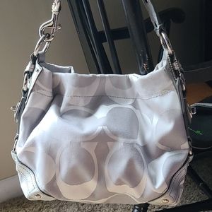 Coach  silver  handbag